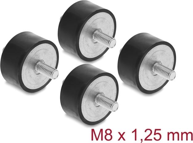 Delock Vibrationsdämpfer M8 x 1.25 mm, D 40 x H 20 mm, 4 pieces, black
