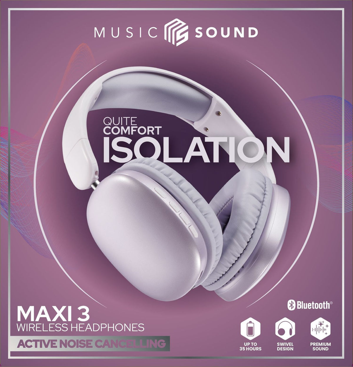 Cellularline Music & Sound Bluetooth Headphone MAXI 3 Purple (BTHEADBMSMAXI3V)