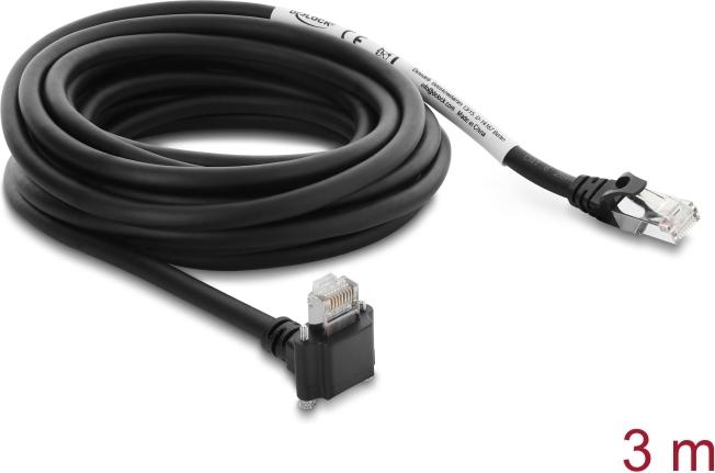 Delock GigE Camera Cable RJ45 90° Angled Connector 3 m Cat.6 S/FTP Black 80964