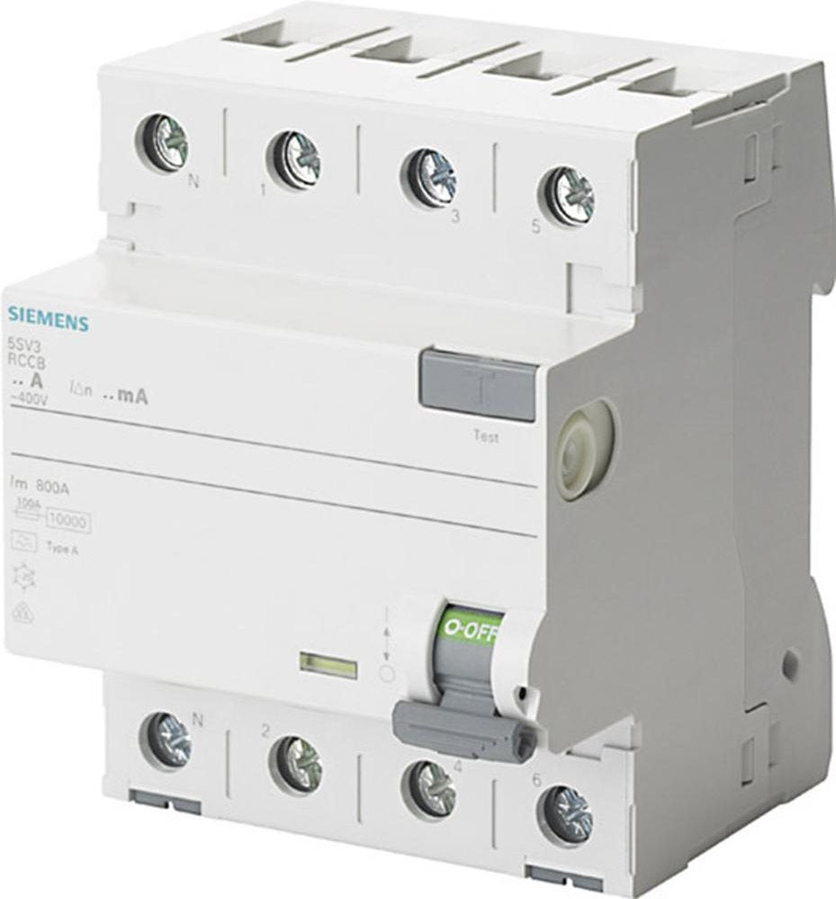 Siemens Residual Current Circuit Breaker 4-Pole 25 A 400 V - Model 5SV3342-6KL