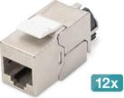 Digitus CAT 6A Keystone Jack Shielded, 12 Pieces, Tool-Free Connection (DN-93617-12)