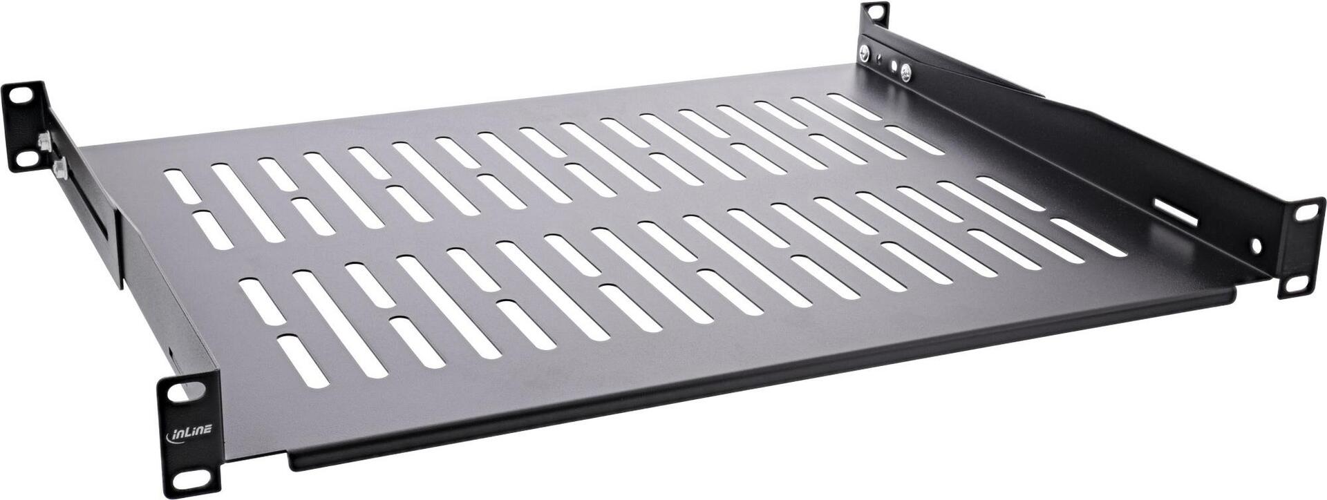InLine 19" Shelf 350 mm 50 kg 1U RAL 9005 Black (19114C) 1HE