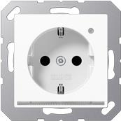 Jung A1520-OWWLNW Schuko Socket, 16A, 250V, LED Orientation Light