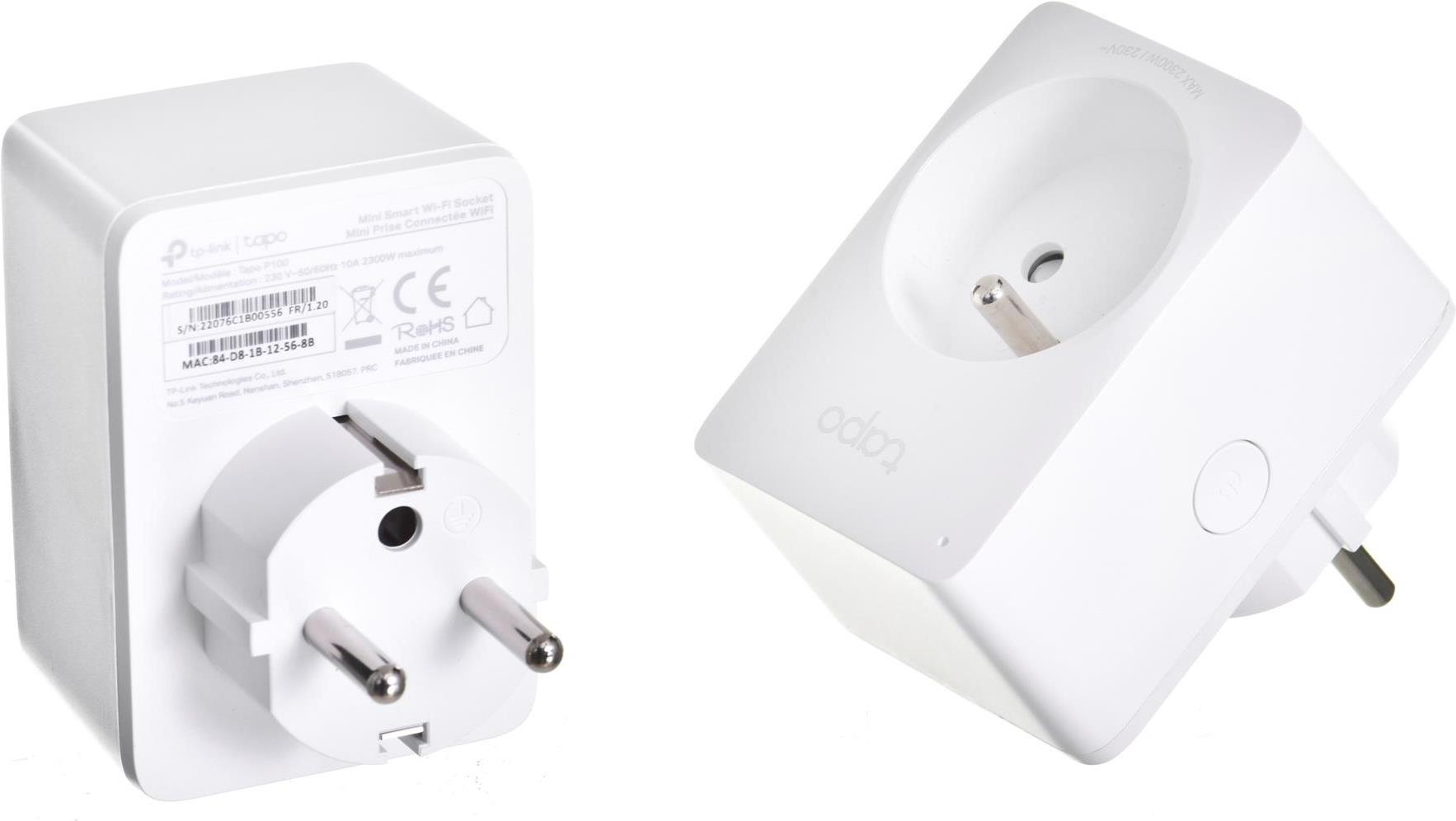 TP-Link Tapo P100 V1 - Smart Plug - Wireless - 802.11b/g/n, Bluetooth 4.2 - 2.4 GHz (Pack of 2) 2-PACK