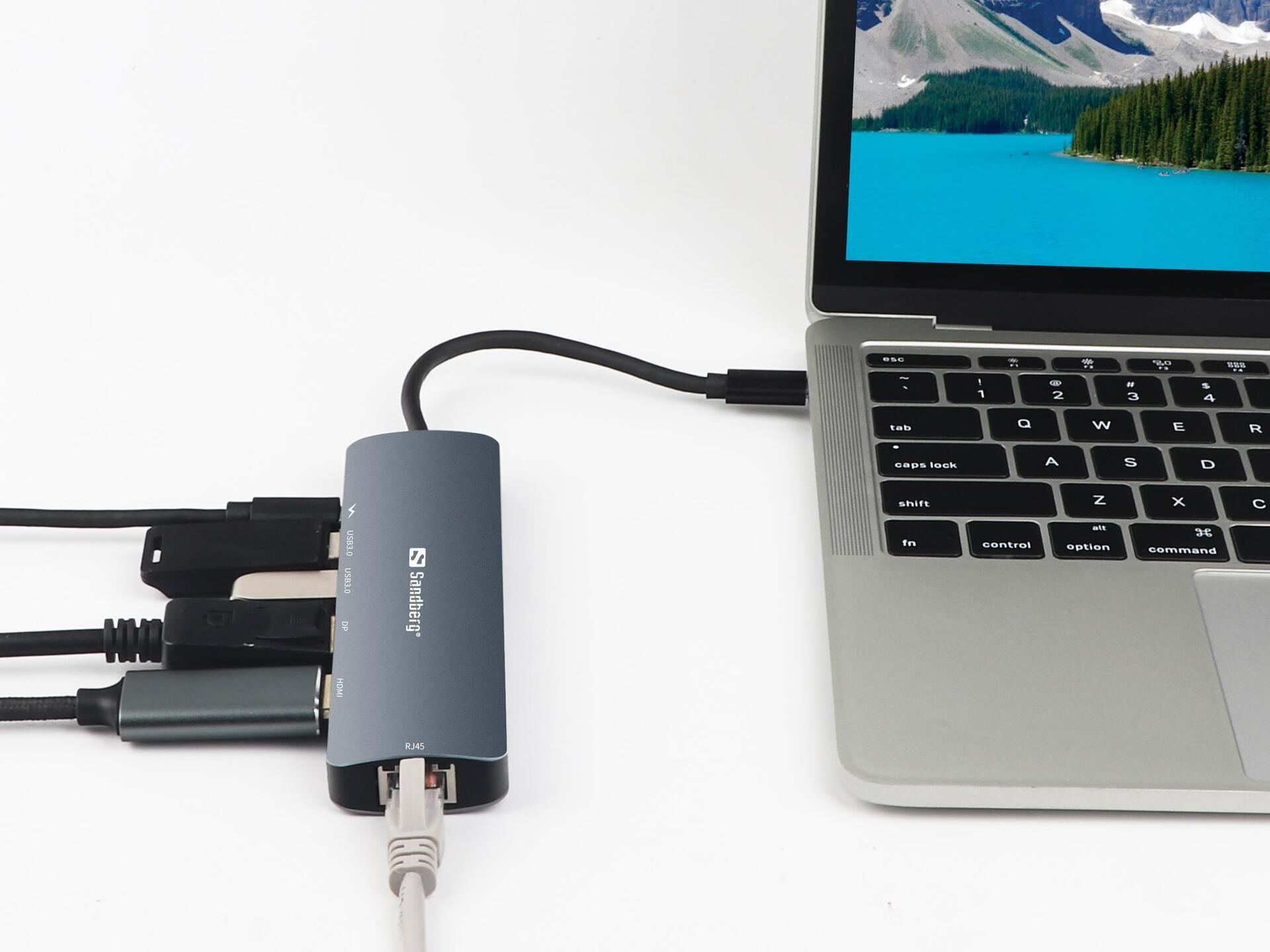 Sandberg - Dockingstation - USB-C - HDMI, DP - 100Mb LAN