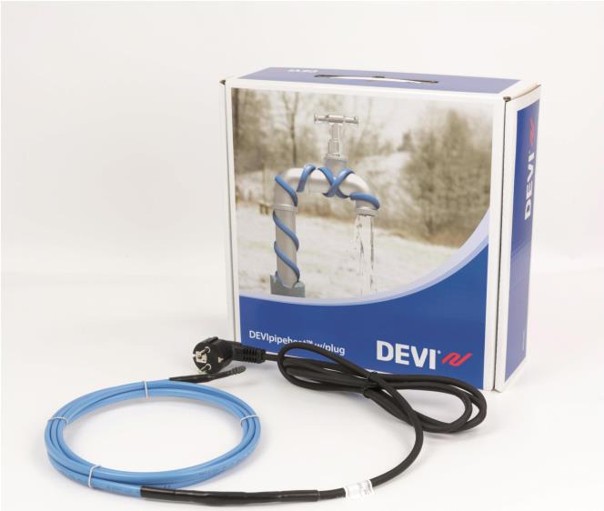 DEVI Self-Limiting Heating Cable, 2 m Length, Ready to Plug In