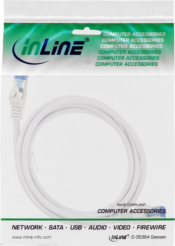 InLine RJ-45 Patch Cable, 30.0 m, SFTP, CAT 6, White, Model 74830W