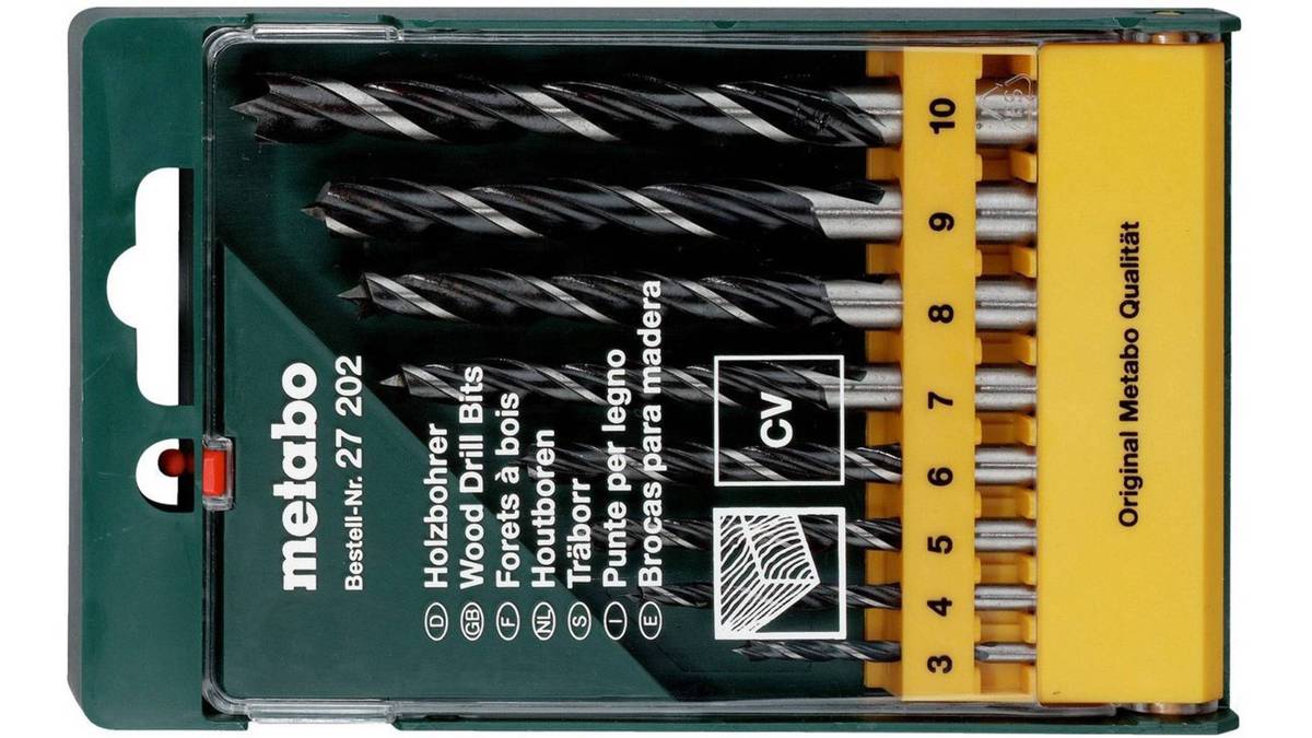 Metabo Wood Spiral Drill Bit Set, 8-piece (627202000)
