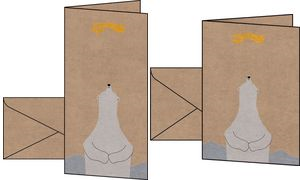 sigel Christmas Card "Polar Bear with Shooting Star" A6 for Laser Printers & Copiers, Kraft Paper 225 g/m², 1 Piece (DS084)