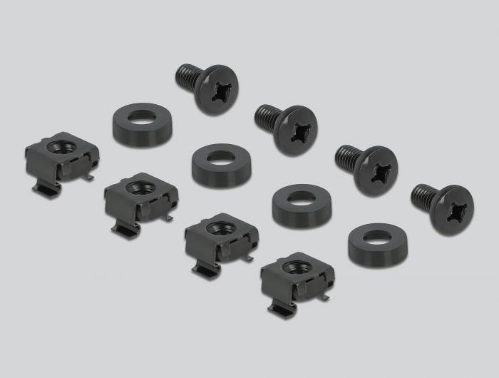 Delock DIN Rail Panel - Rack Mountable - Black - 1U - 48.3 cm (19") - 66884