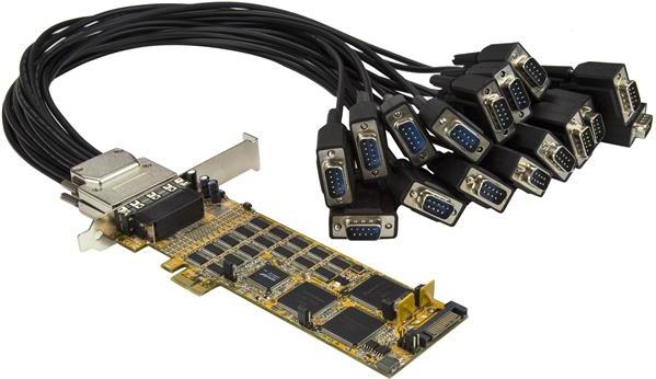 StarTech.com 16-Port PCI Express Serial Card - Low Profile - High Speed - PCIe 1.1 - RS-232 x 16 DB9
