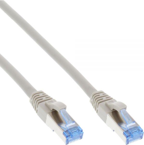 InLine - Patch-Kabel - RJ-45 (M) zu RJ-45 (M) - 30,0m - SFTP, PiMF - CAT 6a - halogenfrei, ohne Haken, geformt - Grau (76830)