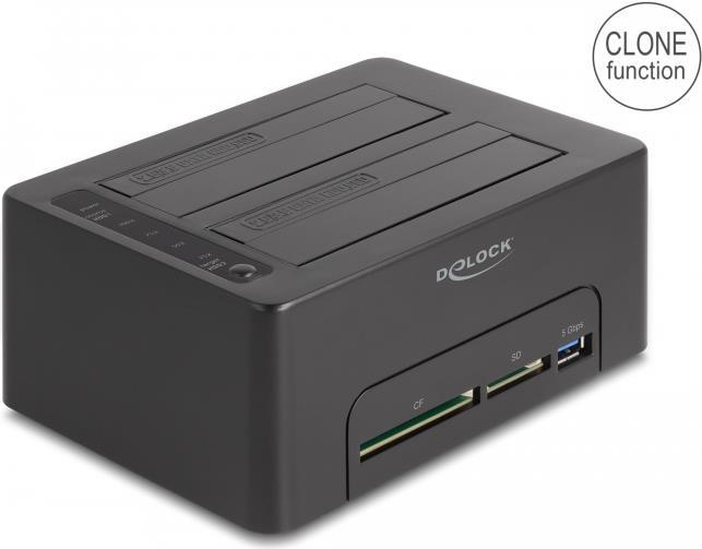 Delock HDD/SSD Docking Station - 2 Bays - SATA 6Gb/s - USB 3.2 - Black cm/8.9