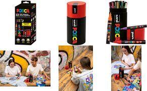 POSCA Pigment Marker Set of 13 - 5 x PC-3 M, 4 x PC-5 M, 4 x PC-5BR TUBE POSCA/13
