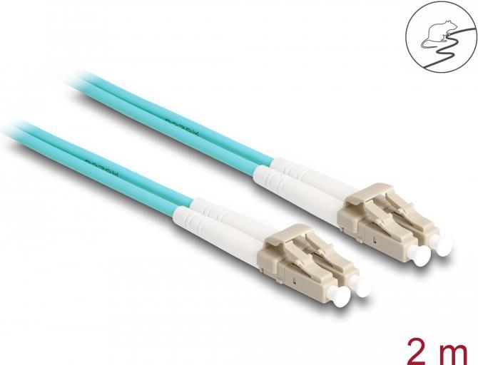 Delock - Network Cable - LC Multi-Mode (M) to LC Multi-Mode (M) - 2 m - Duplex - OM3 - Aquamarine
