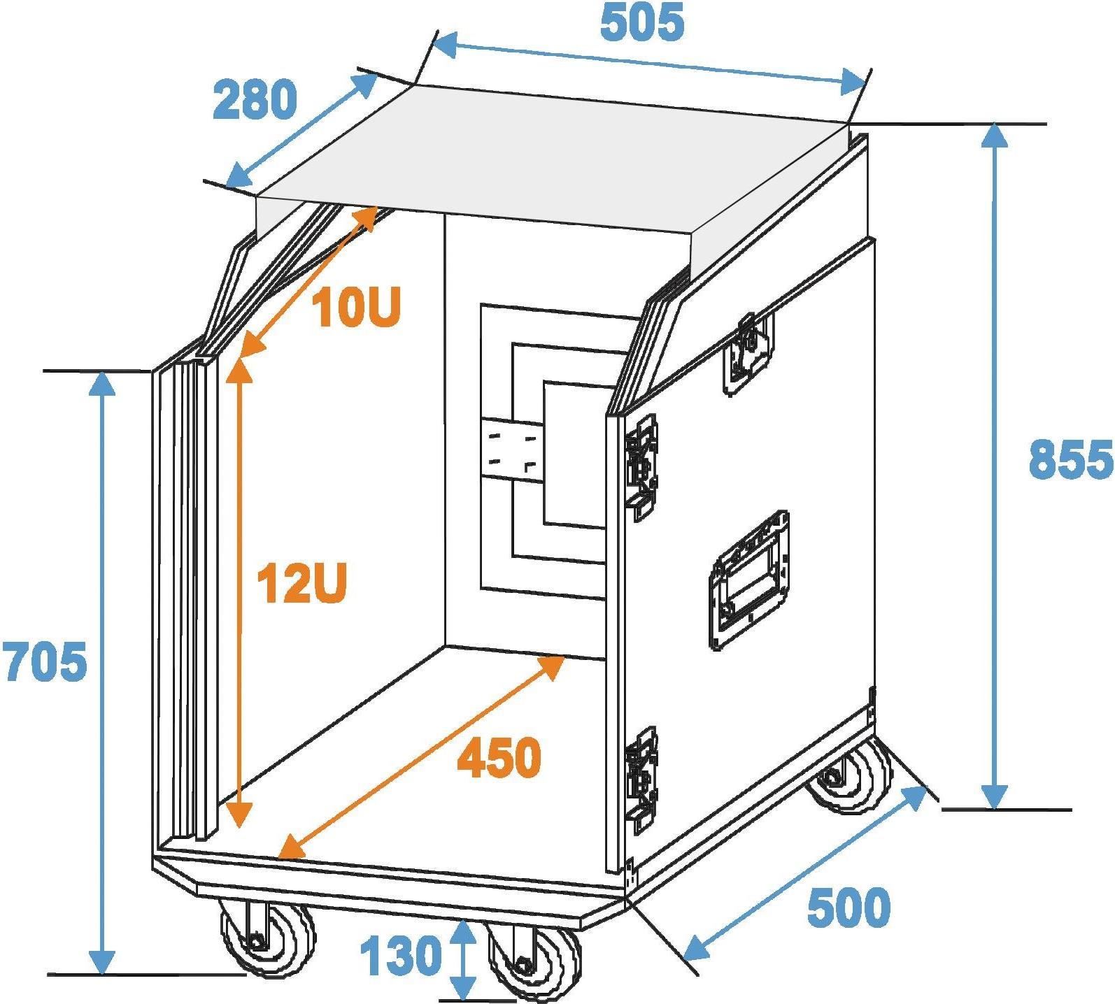 ROADINGER Special Combination Case LS5 Laptop Rack 12HE Model 3011000 L