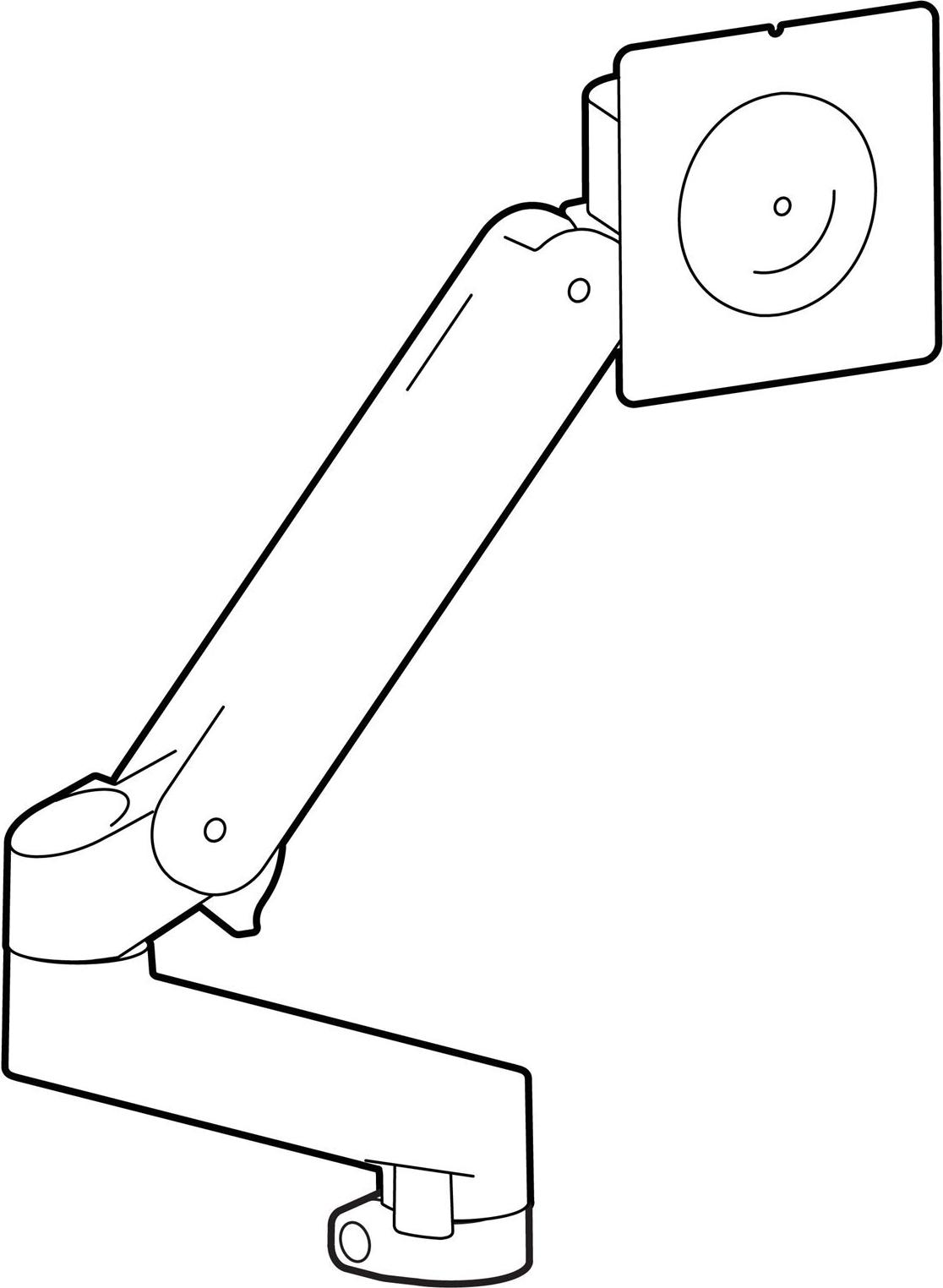 Ergotron LX Pro - Mounting Kit - Monitor Arm, Extension, Monitor Swivel Arm, Pole Ring, Mounting Hardware - Constant Force Technology - for Flat