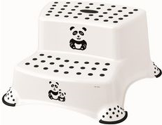keeeper kids Step Stool "igor Panda", Two-Step, White with Print, Load Capacity: 120 kg