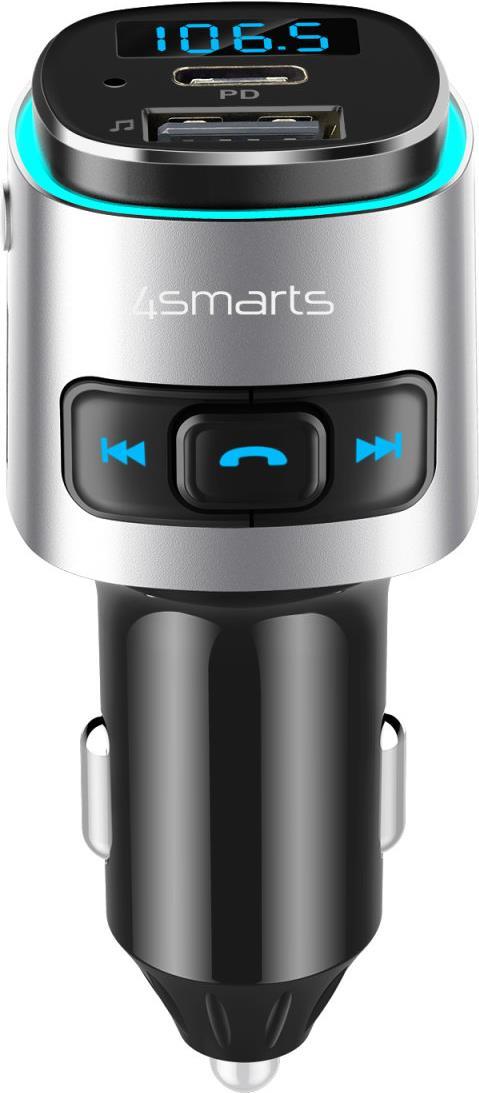 4smarts 456201 FM-Transmitter Zigarettenanzünder Schwarz - Silber (456201)