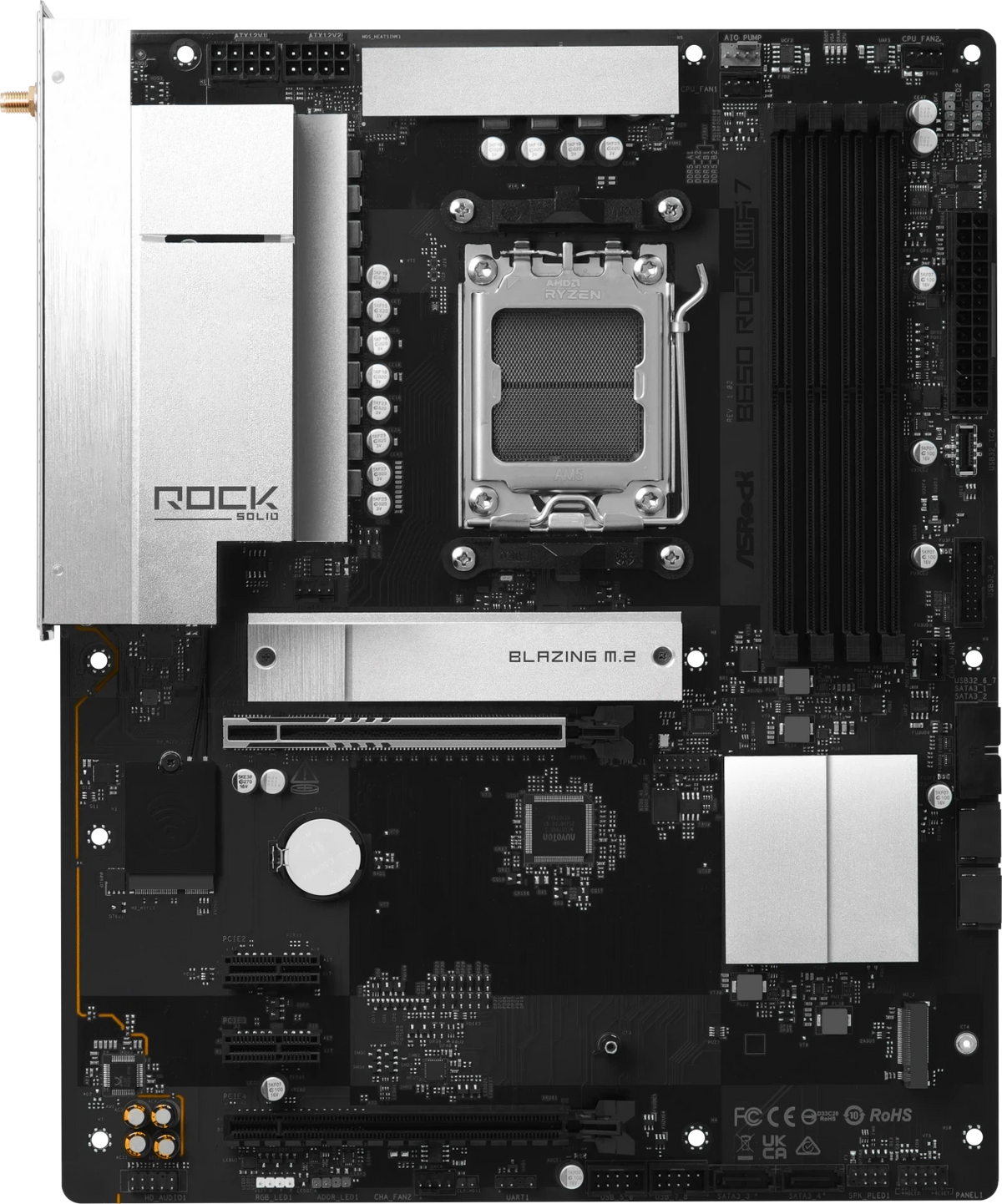 ASRock B650 Rock WiFi7 AM5 ATX Mainboard (90-MXBUY0-A0UAYZ)