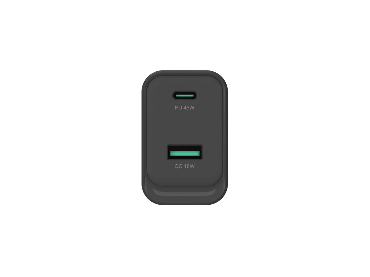 CONCEPTRONIC Ladegerät 2Port GaN USB-C/-A 45WPD3.0/PPS sw (ALTHEA20B45)