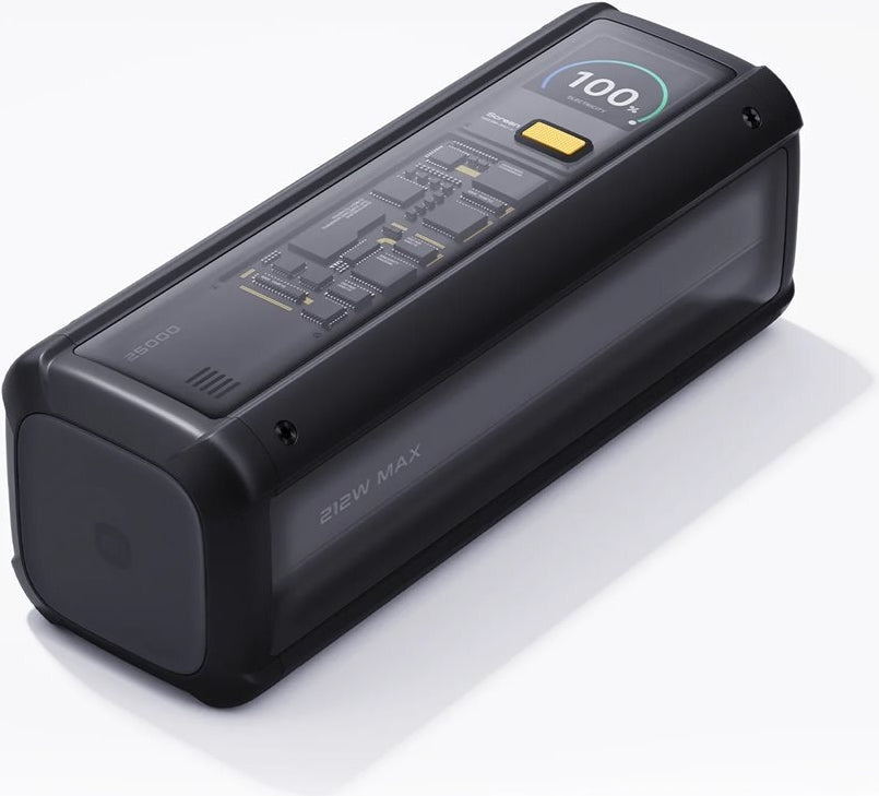 Baseus Power Bank - 25,000mAh with Transparent Design and Smart Color Display