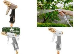 Bradas Spritzpistole AQUA LUX SOFT, 3 Sprühfunktionen, weiß aus Metall mit Kupferakzenten, 3 Funktionen: Sprühnebel/ - 1 Stück (WL-EN505M)