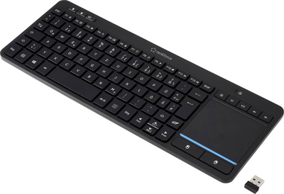 Renkforce RF-WLTKB-300 Wireless Keyboard - Dutch QWERTY - Black with Touchpad - Model RF-6904036