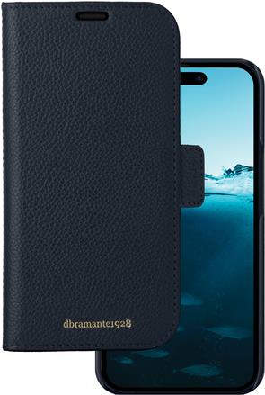 dbramante1928 New York Flip Case - Full Grain Leather - Pacific Blue - for Apple iPhone 15 Pro Max (NY67PABL5695)