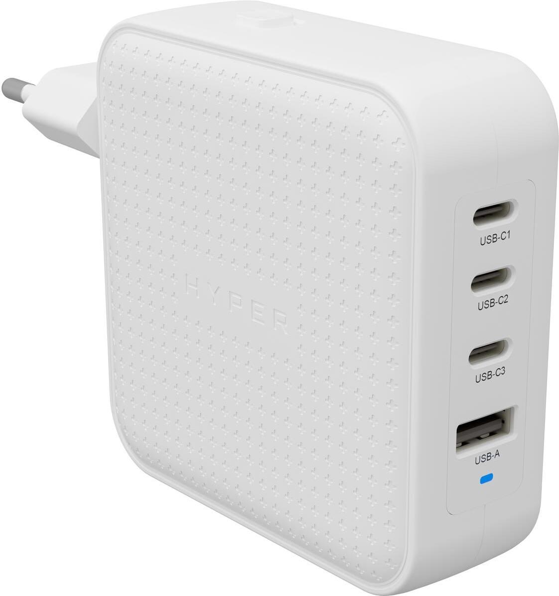 Hyper HyperJuice 100W USB-C GaN Travel Charger, White 3C+1A HJ1002WHWWGL