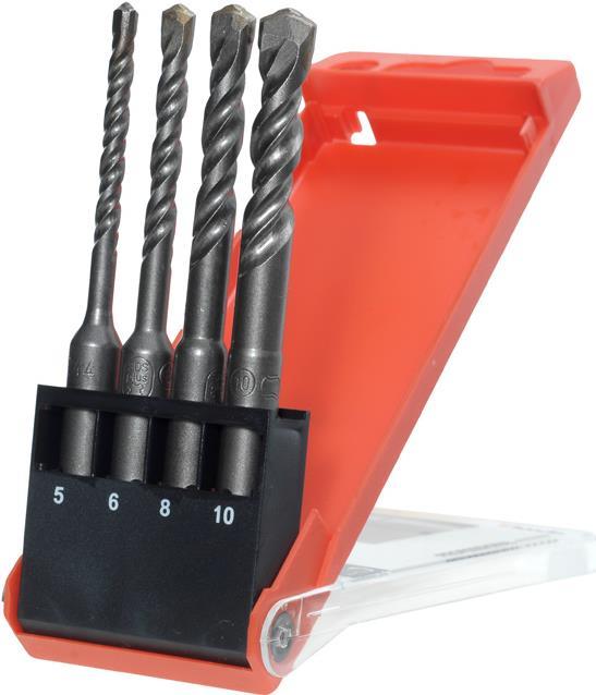 kwb 240500 Hammer Drill Bit Set, SDS-Plus, 4-Piece, 5 mm to 10 mm (240500)