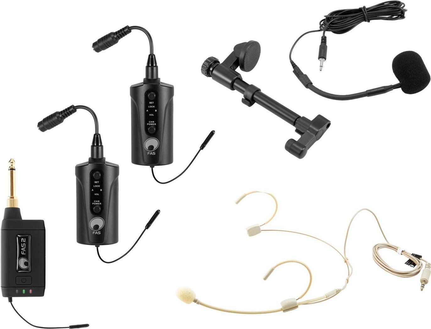 OMNITRONIC Set FAS TWO + 2x BP + Headset + Acoustic Guitar Microphone 660-690MHz (20000973)