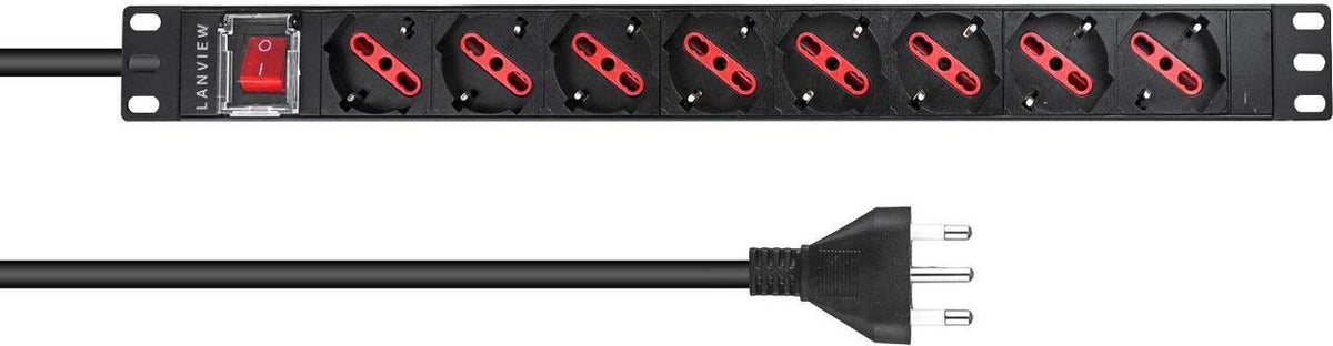 Lanview LVR-2MIT-SW-IT8 Power Distribution Unit (PDU) - 1U - Black