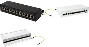 LogiLink Mini Patch Panel RJ-45 x 12 Light Grey