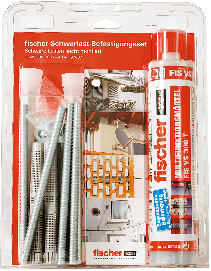 Fischer 300 T SBS Set M 10 6 pieces Screw hook & dowel set (97807)