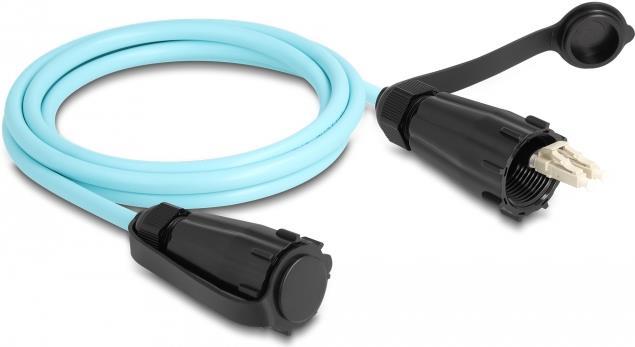 Delock Bulk Cable LC Duplex (M) to LC Duplex (M) 2.0 m 50/125 Micrometer OM3 Aquamarine 87889
