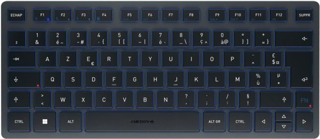 CHERRY KW 7100 MINI BT Keyboard Bluetooth AZERTY French Blue JK-7100FR-22