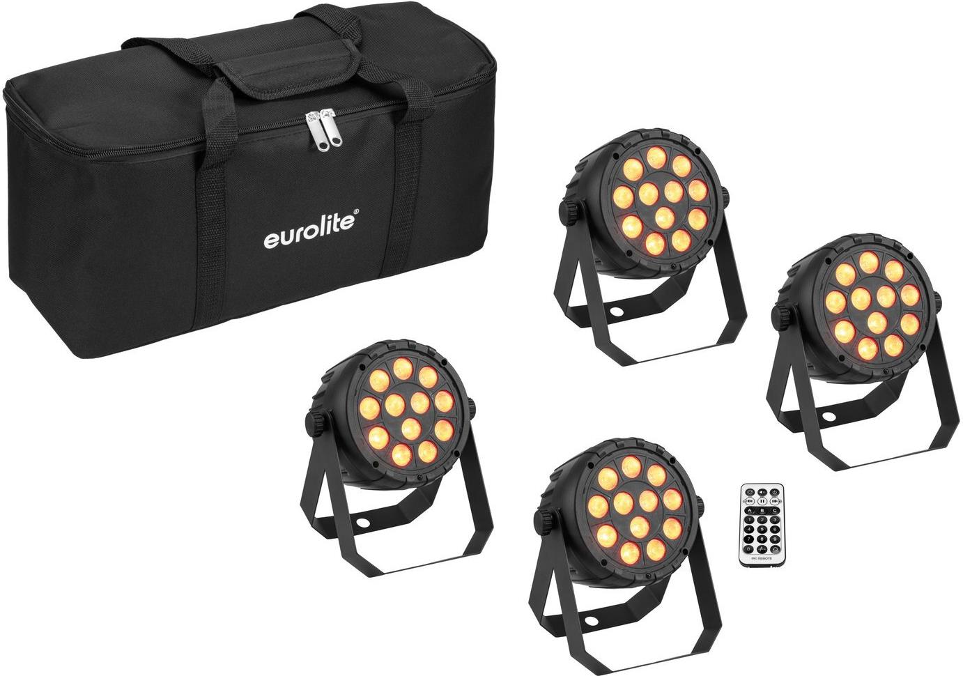 EUROLITE Set 4x LED PARty Spot Silent RGB/WW with Softbag (42110204)