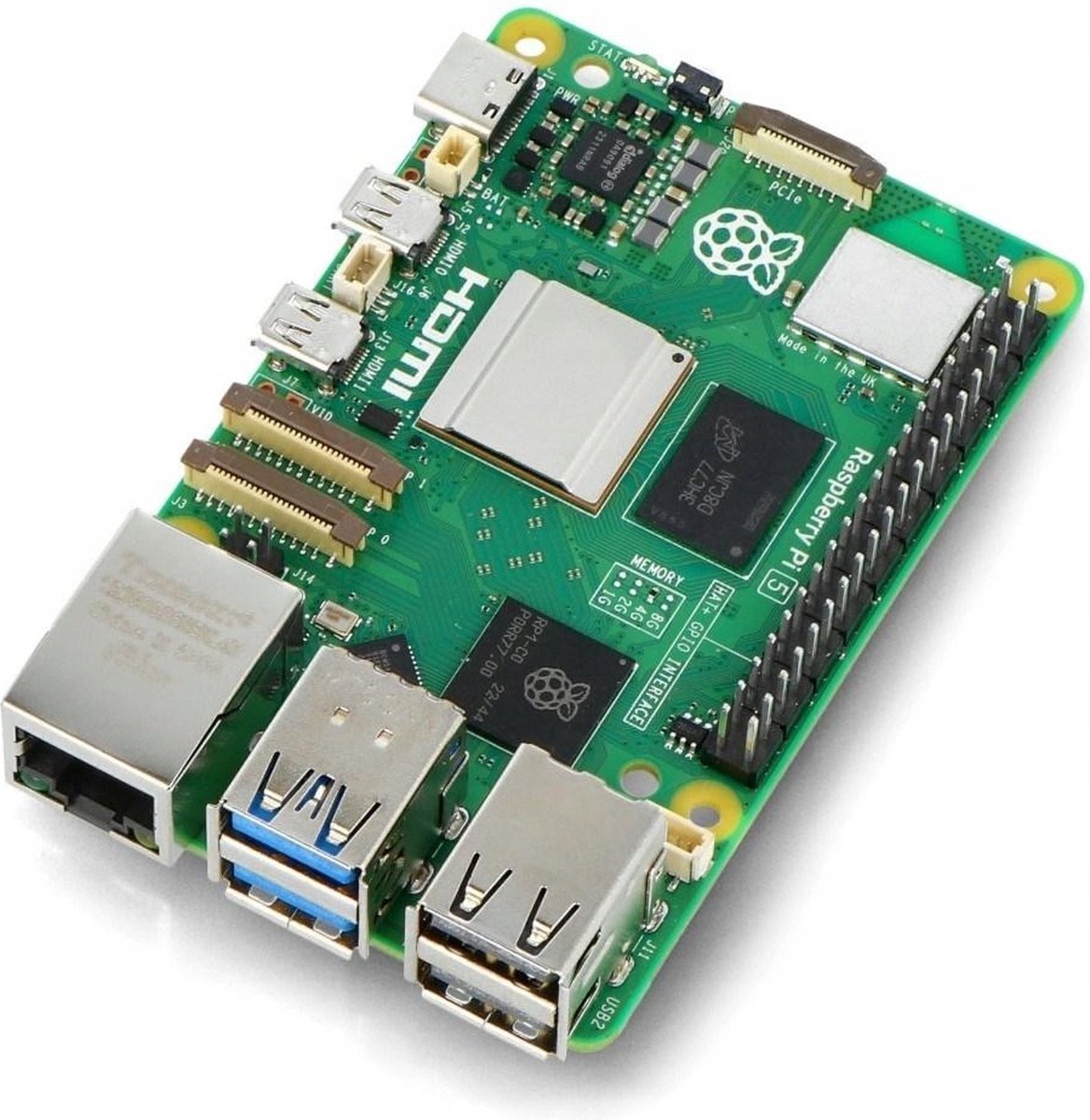 Raspberry Pi 5 Model B, Broadcom BCM2712, 2.4GHz, RAM 4GB, SC1111 11a/b/g/n/ac