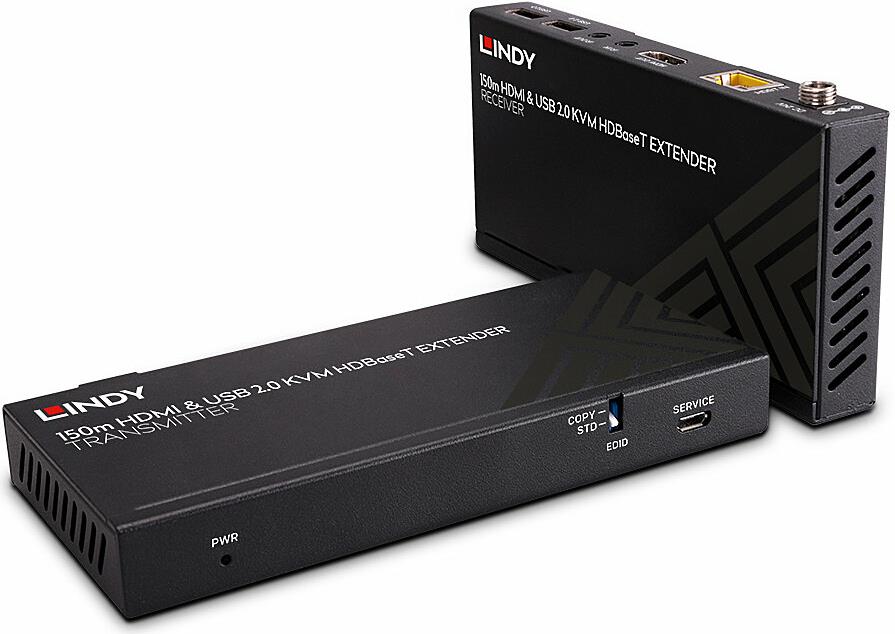 LINDY KVM/Audio/USB/Infrared/Network Extender - Transmitter and Receiver - HDBaseT, HDMI, USB 2.0 - via CAT 6 - Up to 150 m (39384)