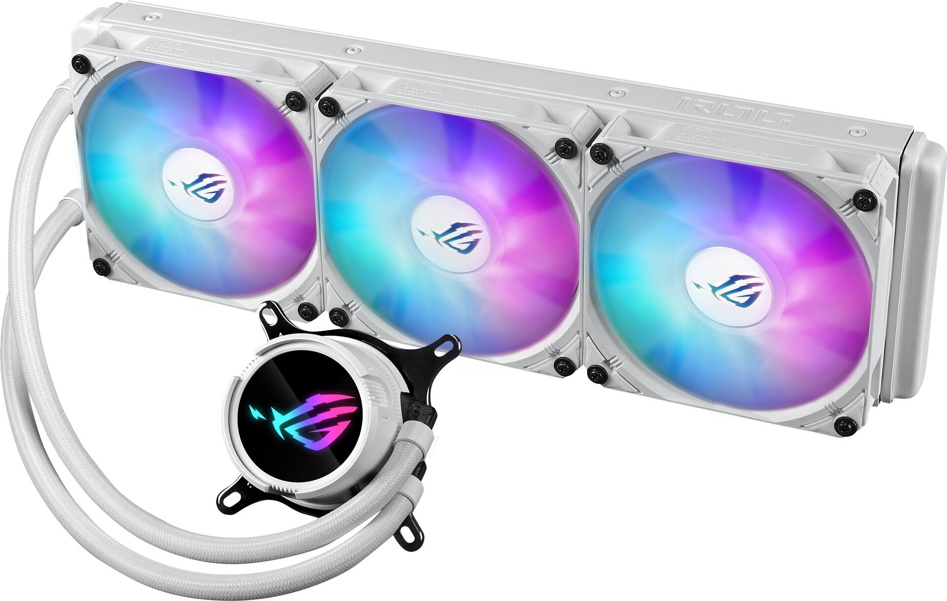 ASUS ROG STRIX LC III 360 ARGB - White Edition - Liquid CPU Cooling System - Cooler size: 360 mm - (for: AM4, LGA1200, LGA1700, AM5, LGA115x Socket) - Copper socket - 120 mm - white (90RC00T2-M0UAY0)