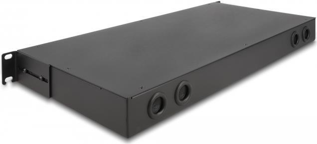Delock - Glasfaser-Patchpanel (blank) - hohe Dichte - Rack montierbar - Schwarz - 1U - 48,3 cm (19") (66924)