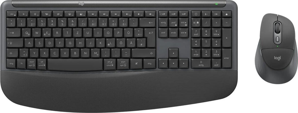 Logitech Signature Comfort Plus Combo MK880 for Business Keyboard Mouse included Universal USB + Bluetooth QWERTZ German Graphite | Model: 598353
