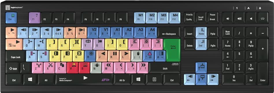 Logickeyboard LKB-MCOM4-A2PC-UK Backlit QWERTY Keyboard Black