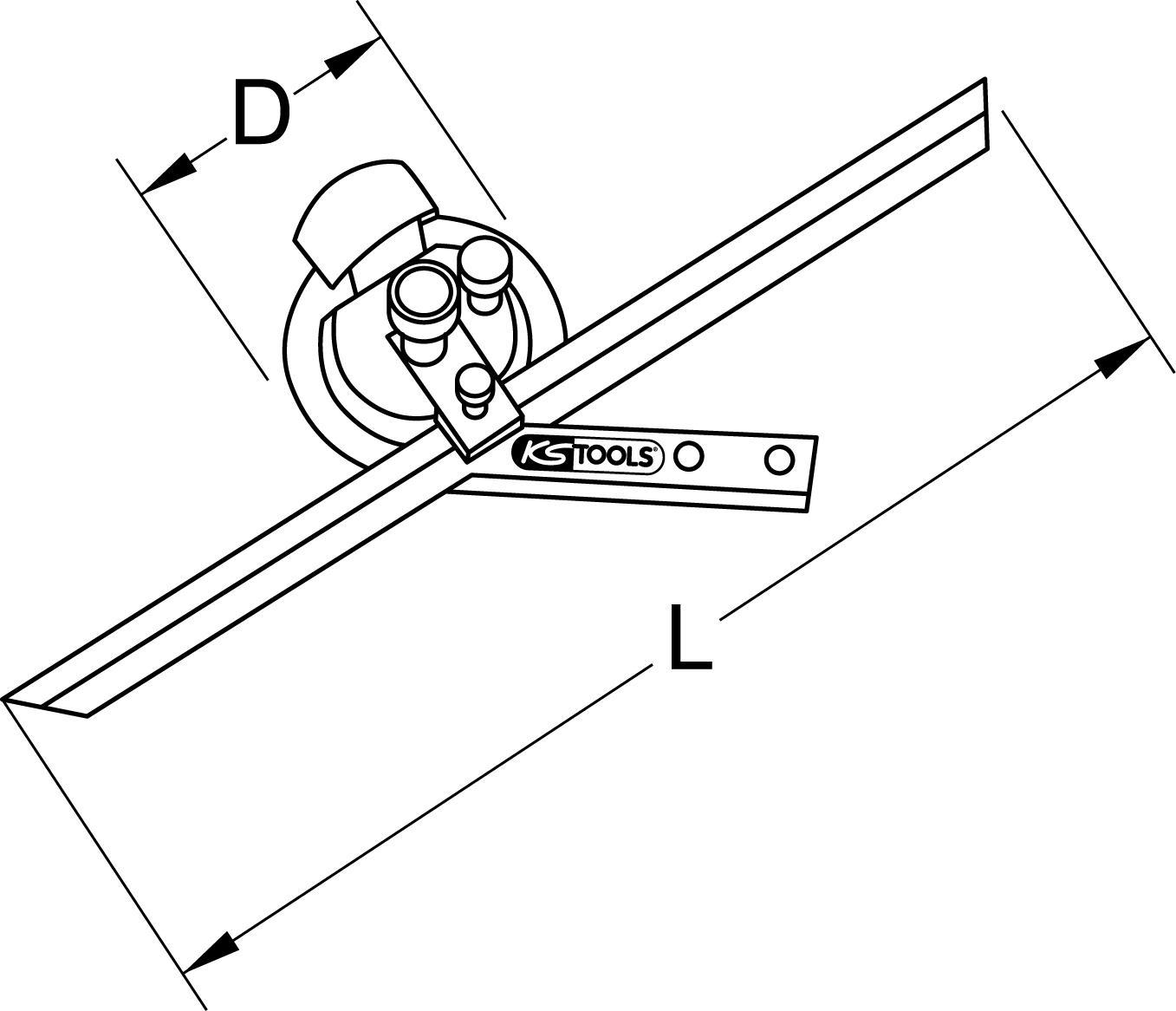 KS TOOLS Universal Protractor 300 mm - Precision Measuring Tool - Model 300.0207