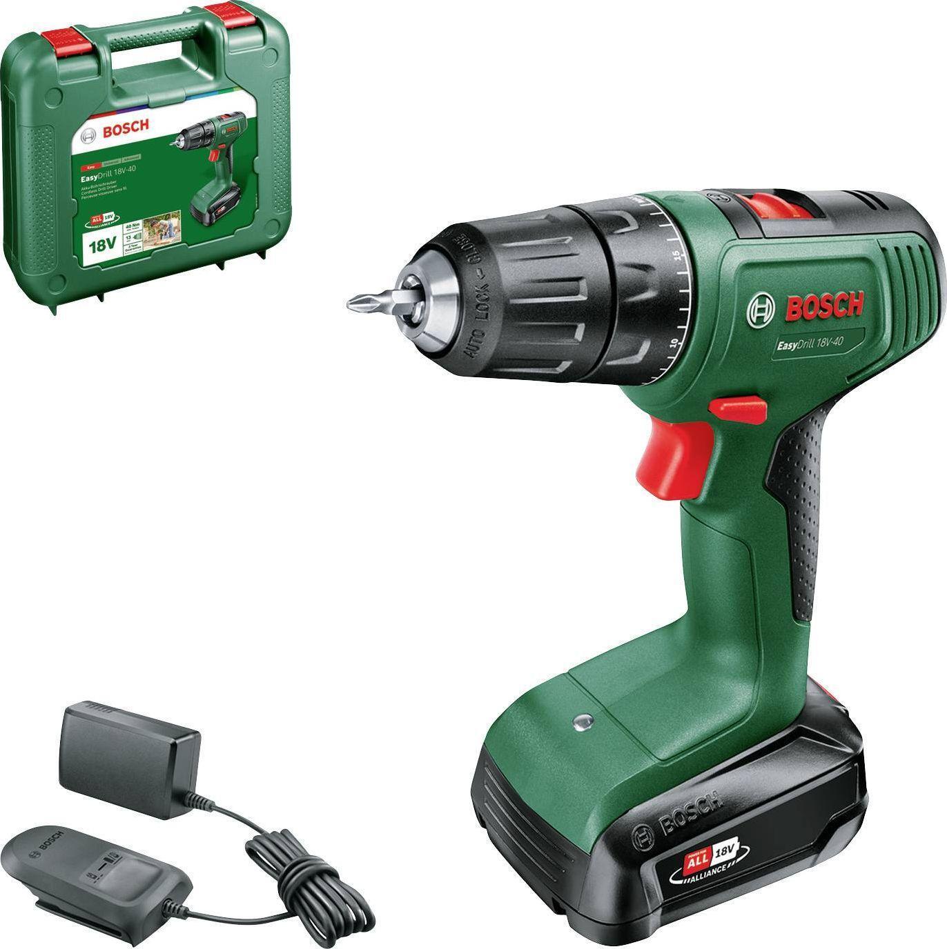 Bosch EasyDrill 18V-40 Cordless Drill Driver with 2.0Ah Battery and Charger 18V-20