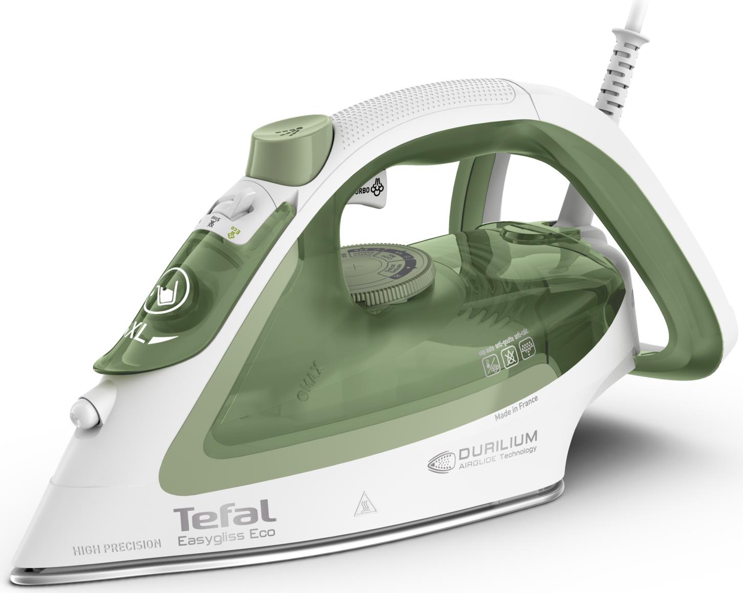 Tefal Easygliss Eco FV5781 Trocken- & Dampfbügeleisen Durilium AirGlide soleplate 2800 W white - Grün (FV 5781)