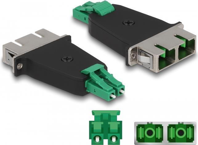 Delock Network Coupler - LC (M) to SC (W) - Fiber Optic - Duplex - Green & Black - Model 87946