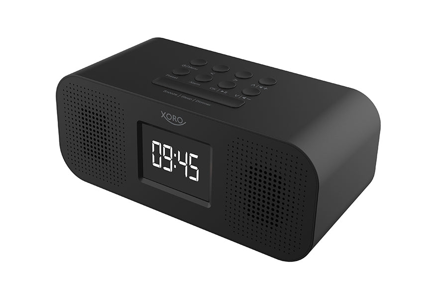 Xoro Alarm Clock with Radio, Bluetooth, Color Display, Stereo Speaker (SAT100375)