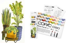 COPIC Ciao 3D Botanic Palette Starter Marker Set, 1.0 + 6.0 mm, 1 Set (220750206)
